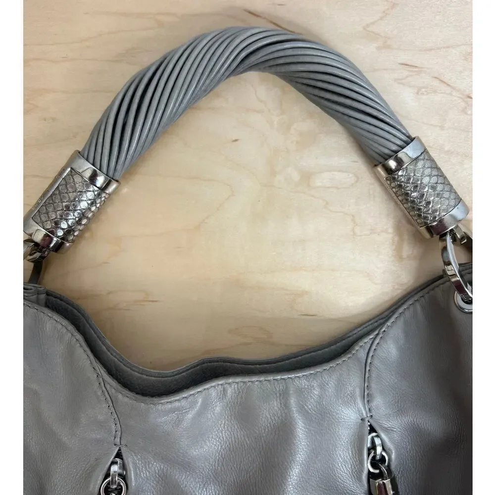 MICHAEL‎ KORS COLLECTION Tonne Taupe/Tan Calfskin/Snakeskin Hobo Bag